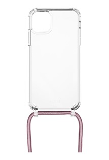 FIXED Pure Neck zadní kryt se šňůrkou na krk pro Apple iPhone 11 růžový