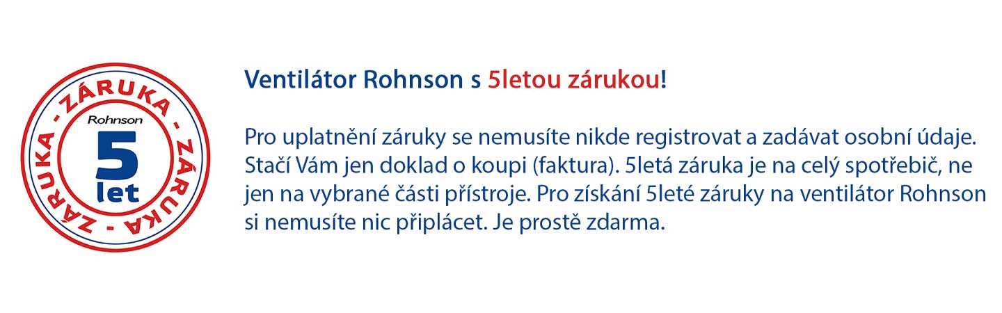 Rohnson prodlouená záruka 5 let